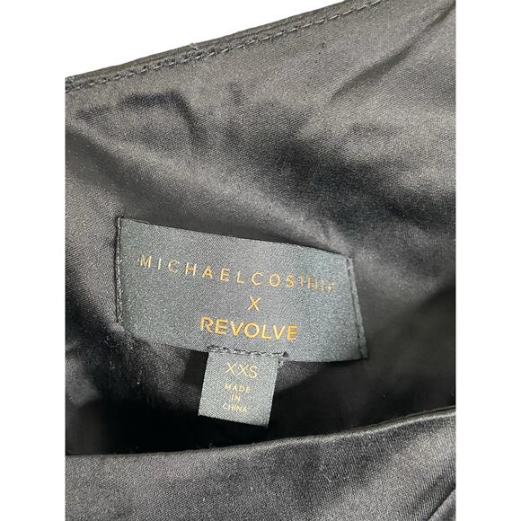 Michael Costello X Revolve Kamaria Gown One Shoulder Cut-Out Slit Black Size XXS - Picture 13 of 16